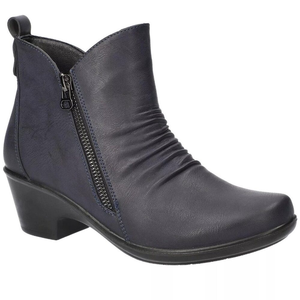 Easy Street Women's Jeanie Ankle Zip Boot Navy 7M NWB